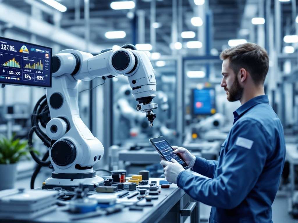 man working on SCAR robot